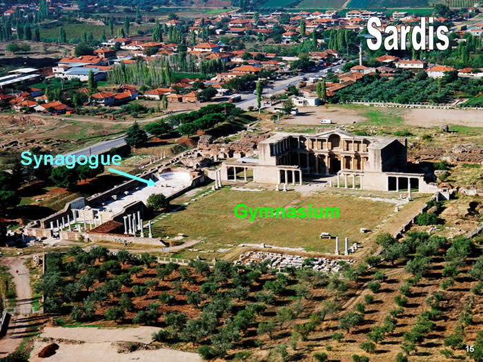 Another aerial view of the ancient Sardis Gymnasium and Synagogue