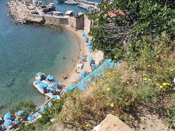Beach near harbor at Antalya Turkey