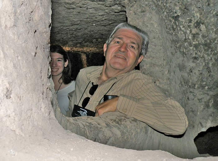 Dr. Braddy through a Kaymakli window