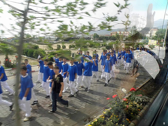 Marching youth at Alasehir Turkey