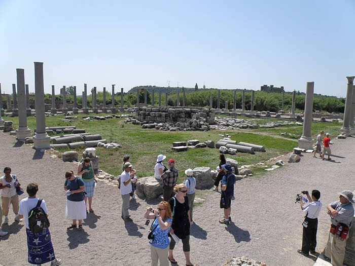 Ruins of the marketplace in ancient Perga